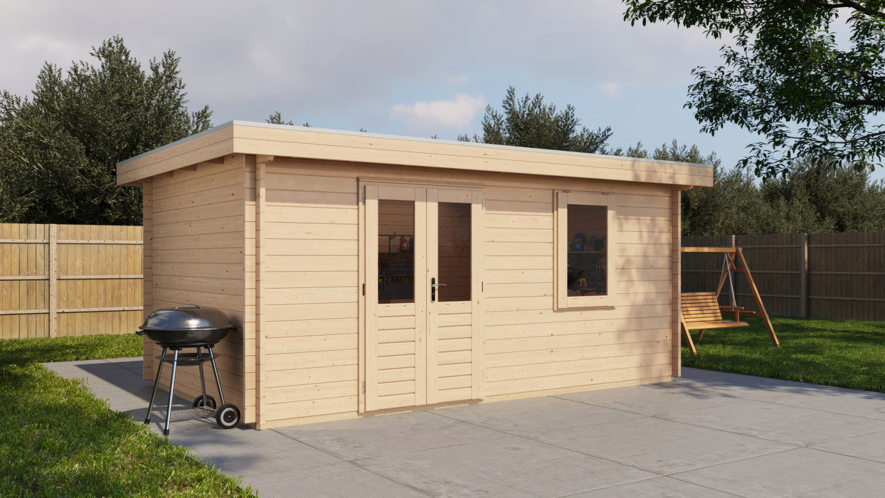 Lugarde Select - Exmoor Flat Roof Log Cabin 500x300cm