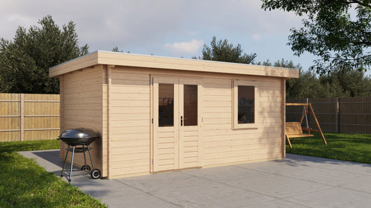 Lugarde Select - Exmoor Flat Roof Log Cabin 500x300cm