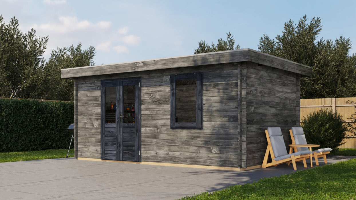 Lugarde Select - Exmoor Flat Roof Log Cabin 500x300cm