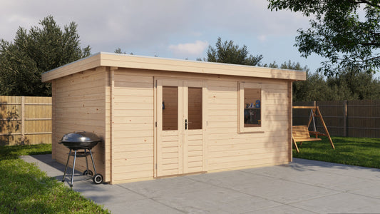 Lugarde Select - Dartmoor Flat Roof Log Cabin 500x400cm