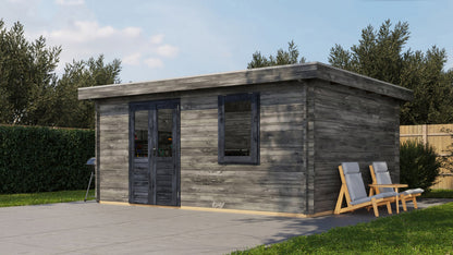 Lugarde Select - Dartmoor Flat Roof Log Cabin 500x400cm