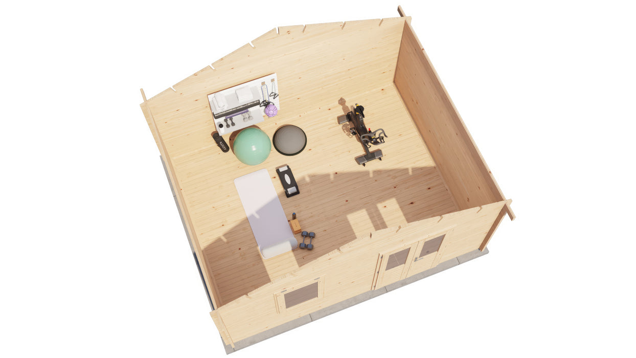 Lugarde Select - Tamar Apex Roof Log Cabin 500x400cm