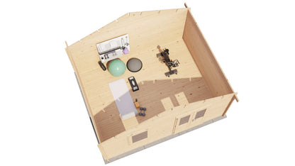 Lugarde Select - Tamar Apex Roof Log Cabin 500x400cm