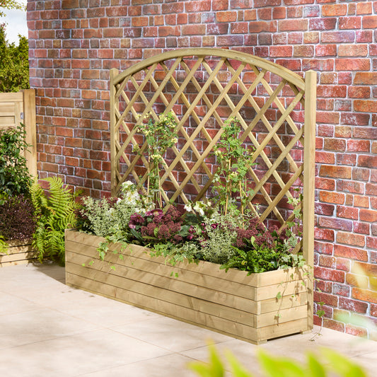 Rowlinson Trough Planter With Lattice - 1.8m - Taylors Garden Buildings (view 1)