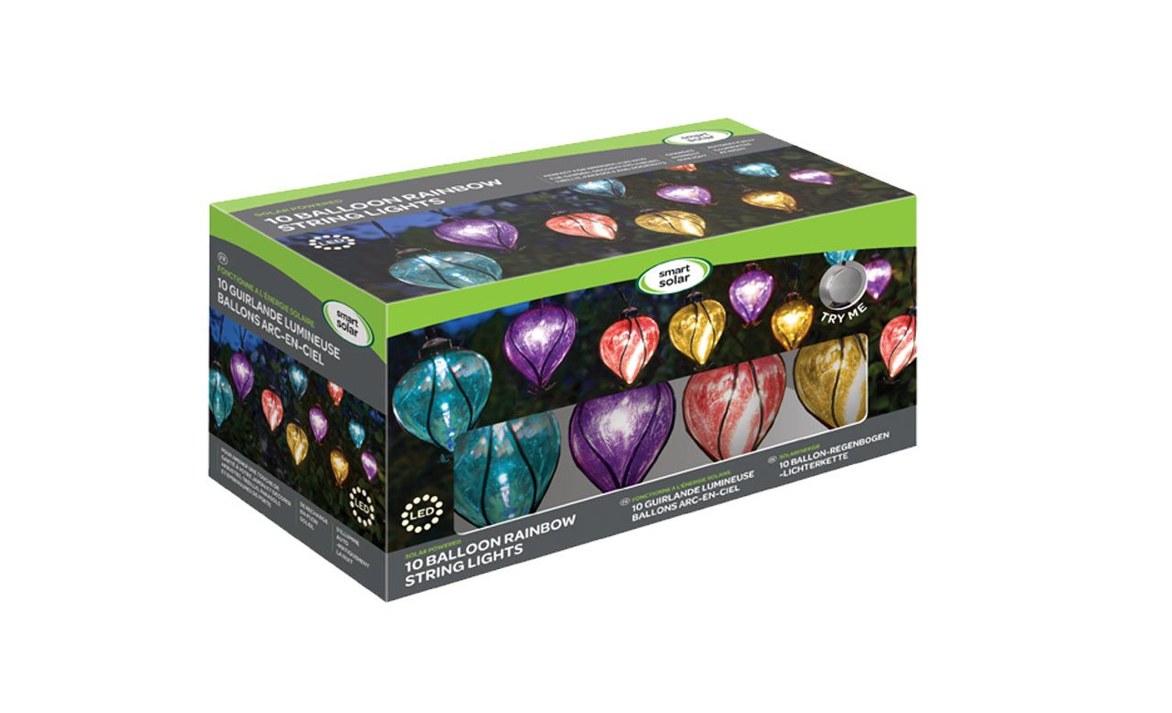Balloon Rainbow Solar String Lights - Set of 10