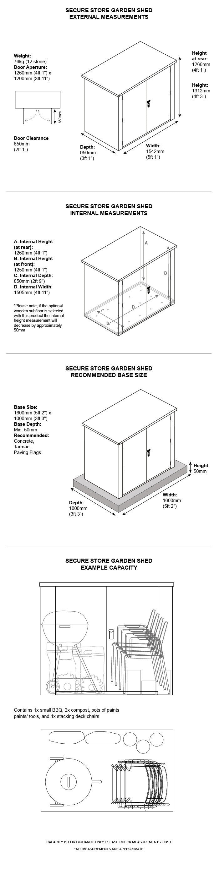 ASGARD Secure Store Metal Garden Shed 5'x3'