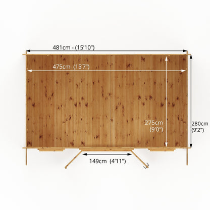 Mercia Retreat Log Cabin 28mm - Double Glazed 5m x 3m
