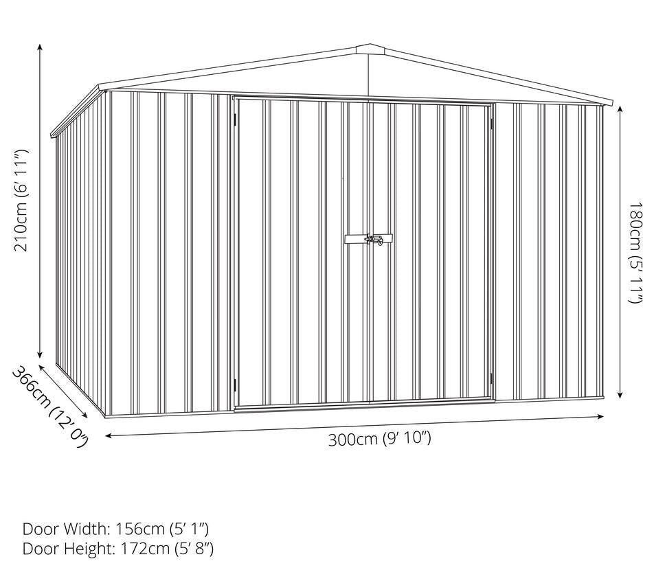 Mercia Absco Regent Metal Shed 3m x 3.66m
