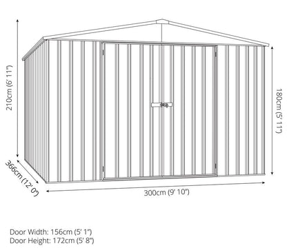 Mercia Absco Regent Metal Shed 3m x 3.66m
