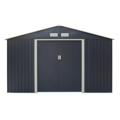 Rowlinson Trentvale Metal Apex Shed 10'x8' - Dark Grey