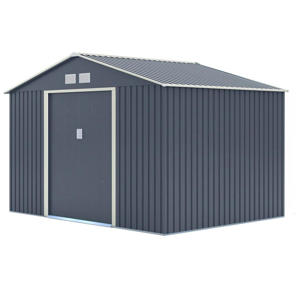 Rowlinson Trentvale Metal Apex Shed 10'x8' - Dark Grey
