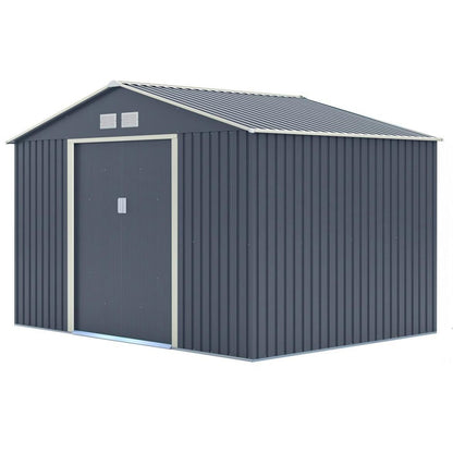 Rowlinson Trentvale Metal Apex Shed 10'x8' - Dark Grey