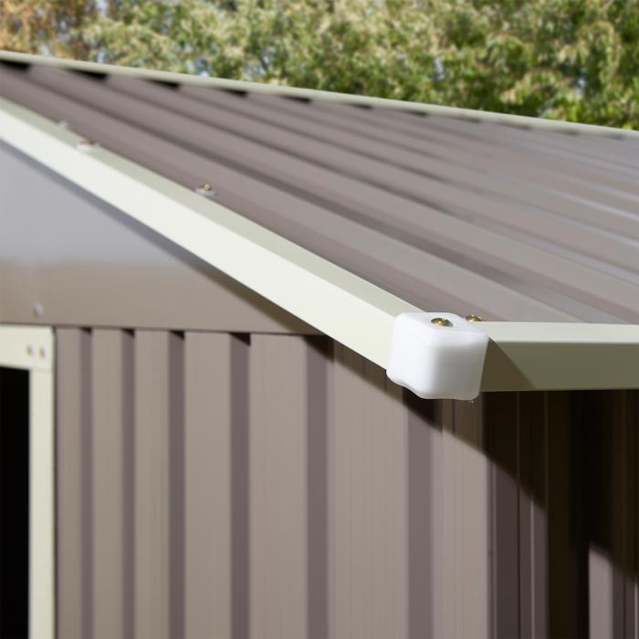 Rowlinson Trentvale Metal Apex Shed 10'x8' - Light Grey