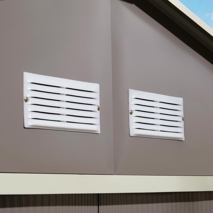 Rowlinson Trentvale Metal Apex Shed 10'x8' - Light Grey