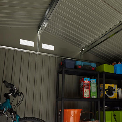 Rowlinson Trentvale Metal Apex Shed 10'x8' - Light Grey