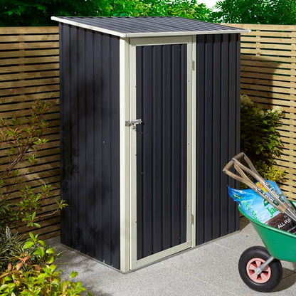 Rowlinson Trentvale Metal Pent Shed 5'x3' - Dark Grey