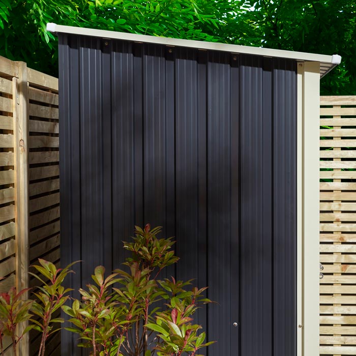 Rowlinson Trentvale Metal Pent Shed 5'x3' - Dark Grey
