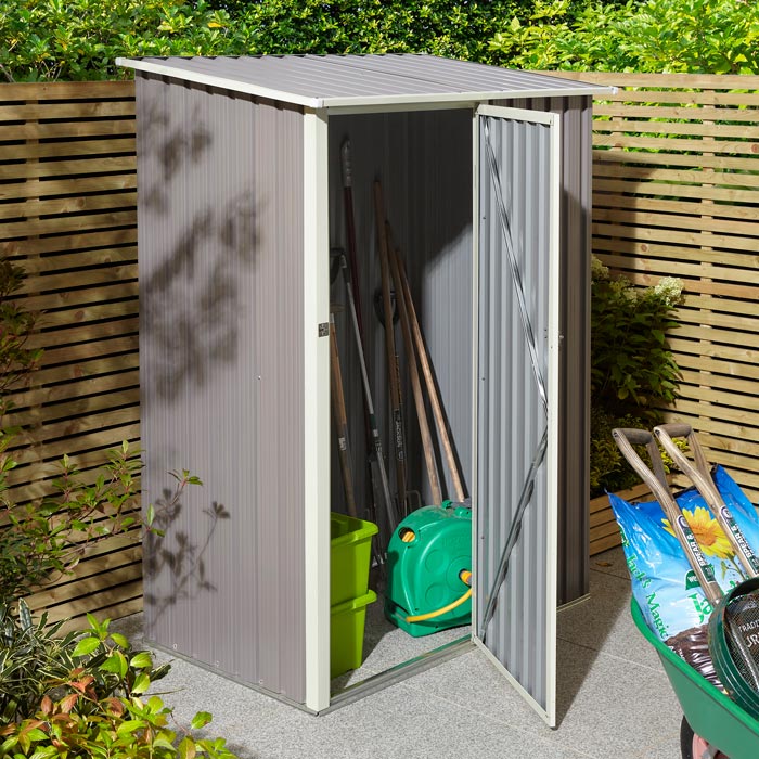 Rowlinson Trentvale Metal Pent Shed 5'x3' - Light Grey