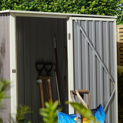 Rowlinson Trentvale Metal Pent Shed 5'x3' - Light Grey