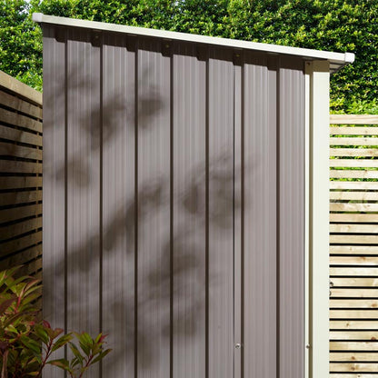 Rowlinson Trentvale Metal Pent Shed 5'x3' - Light Grey