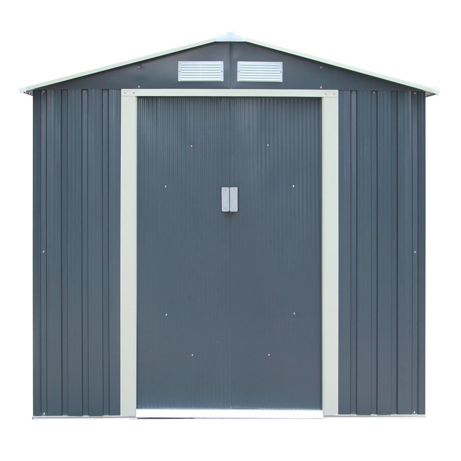 Rowlinson Trentvale Metal Apex Shed 6'x4' - Dark Grey