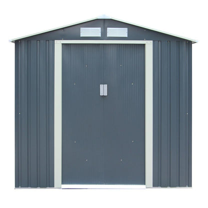 Rowlinson Trentvale Metal Apex Shed 6'x4' - Dark Grey