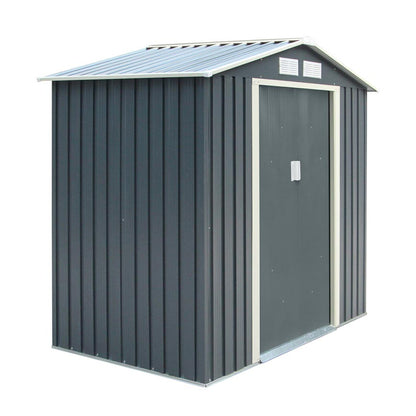 Rowlinson Trentvale Metal Apex Shed 6'x4' - Dark Grey