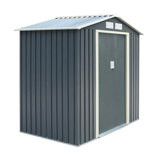 Rowlinson Trentvale Metal Apex Shed 6'x4' - Dark Grey