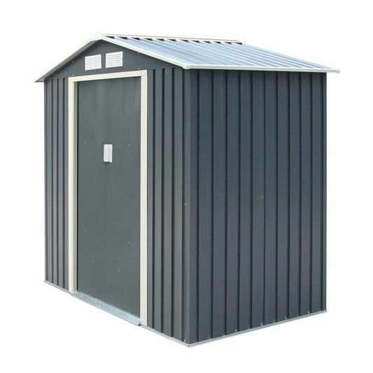 Rowlinson Trentvale Metal Apex Shed 6'x4' - Dark Grey