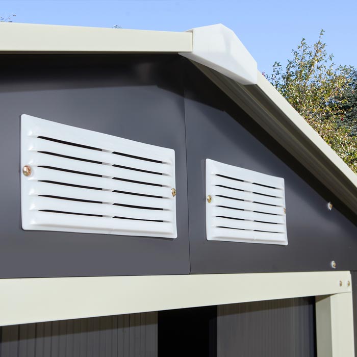 Rowlinson Trentvale Metal Apex Shed 6'x4' - Dark Grey
