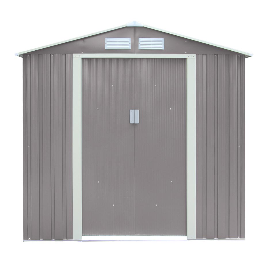 Rowlinson Trentvale Metal Apex Shed 6'x4' - Light Grey