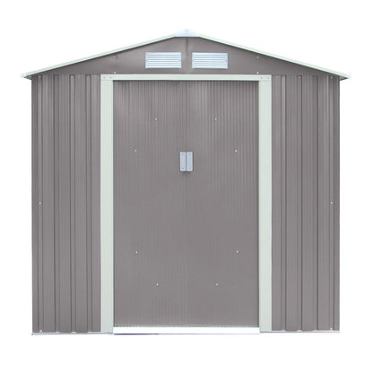 Rowlinson Trentvale Metal Apex Shed 6'x4' - Light Grey