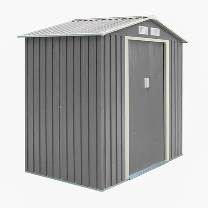 Rowlinson Trentvale Metal Apex Shed 6'x4' - Light Grey