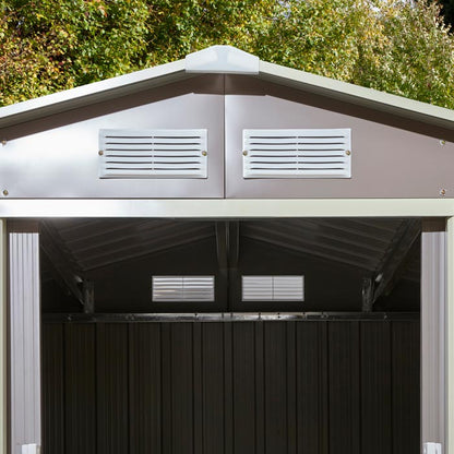 Rowlinson Trentvale Metal Apex Shed 6'x4' - Light Grey