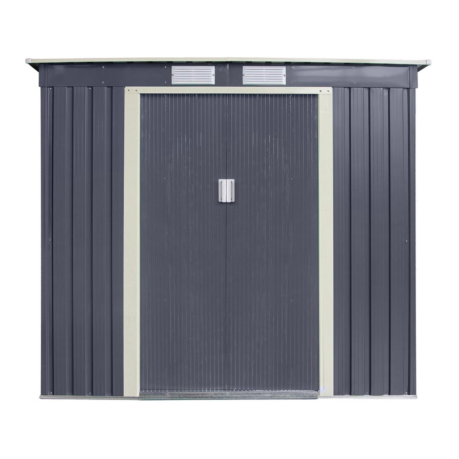 Rowlinson Trentvale Metal Pent Shed 6'x4' - Dark Grey