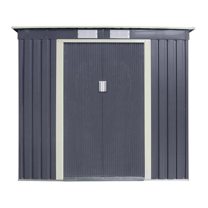 Rowlinson Trentvale Metal Pent Shed 6'x4' - Dark Grey