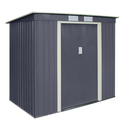 Rowlinson Trentvale Metal Pent Shed 6'x4' - Dark Grey