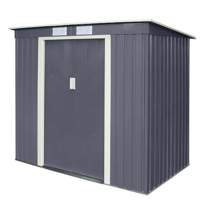 Rowlinson Trentvale Metal Pent Shed 6'x4' - Dark Grey
