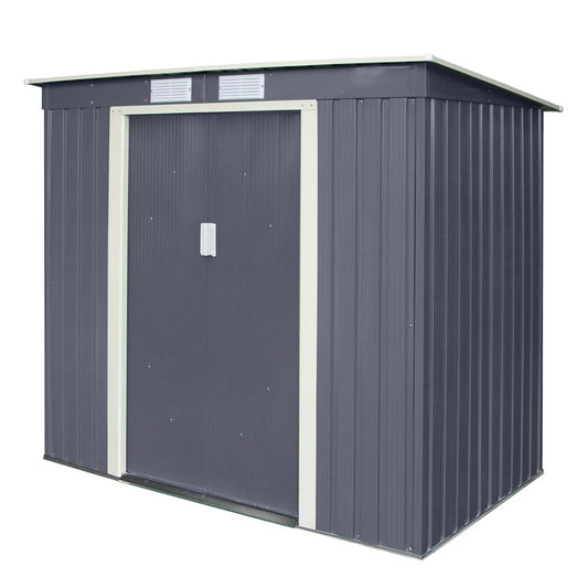 Rowlinson Trentvale Metal Pent Shed 6'x4' - Dark Grey