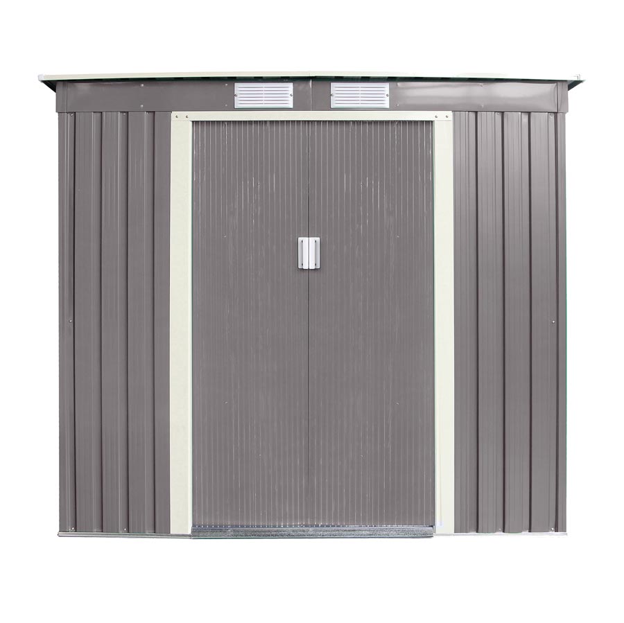 Rowlinson Trentvale Metal Pent Shed 8'x4' - Light Grey