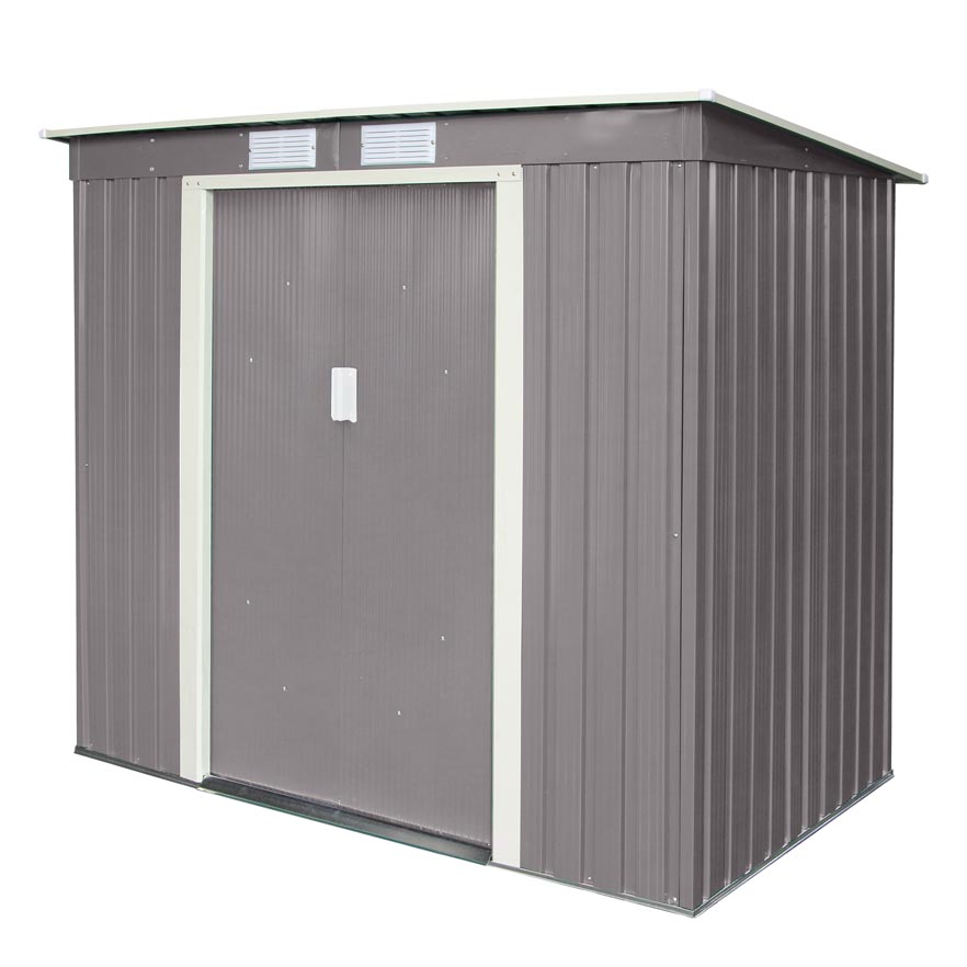 Rowlinson Trentvale Metal Pent Shed 8'x4' - Light Grey
