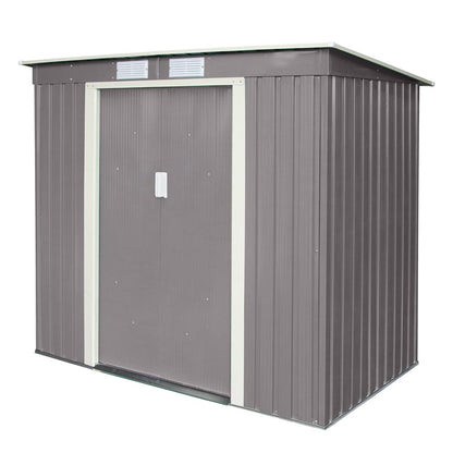 Rowlinson Trentvale Metal Pent Shed 8'x4' - Light Grey
