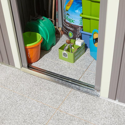 Rowlinson Trentvale Metal Pent Shed 6'x4' - Light Grey