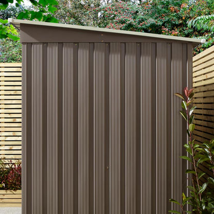 Rowlinson Trentvale Metal Pent Shed 6'x4' - Light Grey