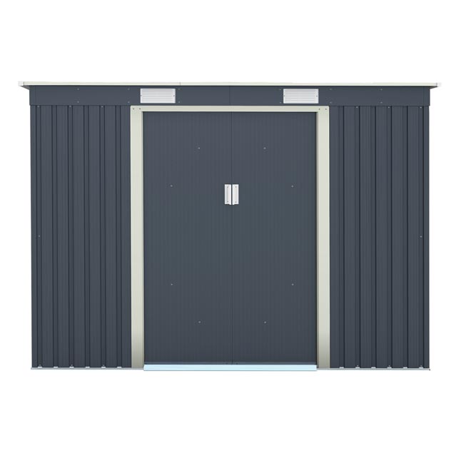 Rowlinson Trentvale Metal Pent Shed 8'x4' - Dark Grey