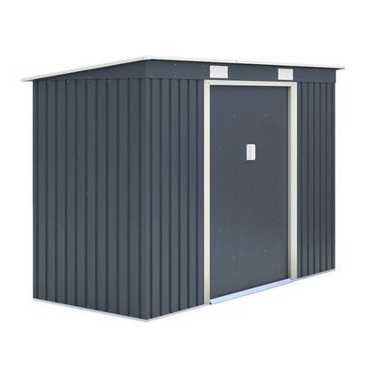 Rowlinson Trentvale Metal Pent Shed 8'x4' - Dark Grey