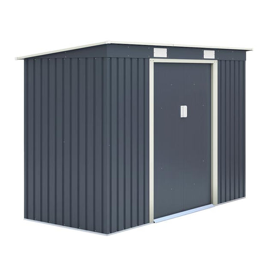 Rowlinson Trentvale Metal Pent Shed 8'x4' - Dark Grey