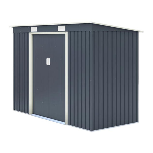 Rowlinson Trentvale Metal Pent Shed 8'x4' - Dark Grey