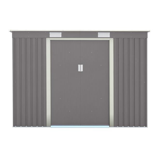 Rowlinson Trentvale Metal Pent Shed 6'x4' - Light Grey