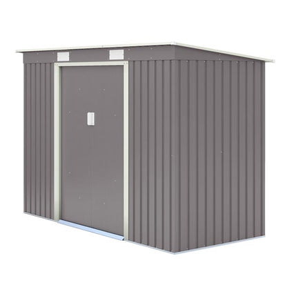 Rowlinson Trentvale Metal Pent Shed 6'x4' - Light Grey